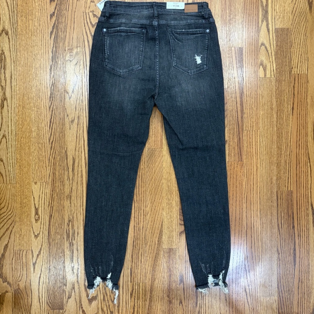 NWT Judy Blue Destroy Button Fly Black Skinny Jeans - Picture 6 of 12
